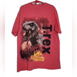 Boys Jurassic World T Shirt T Rex Dinosaurs Raptor The Beast is Back!